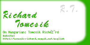 richard tomcsik business card